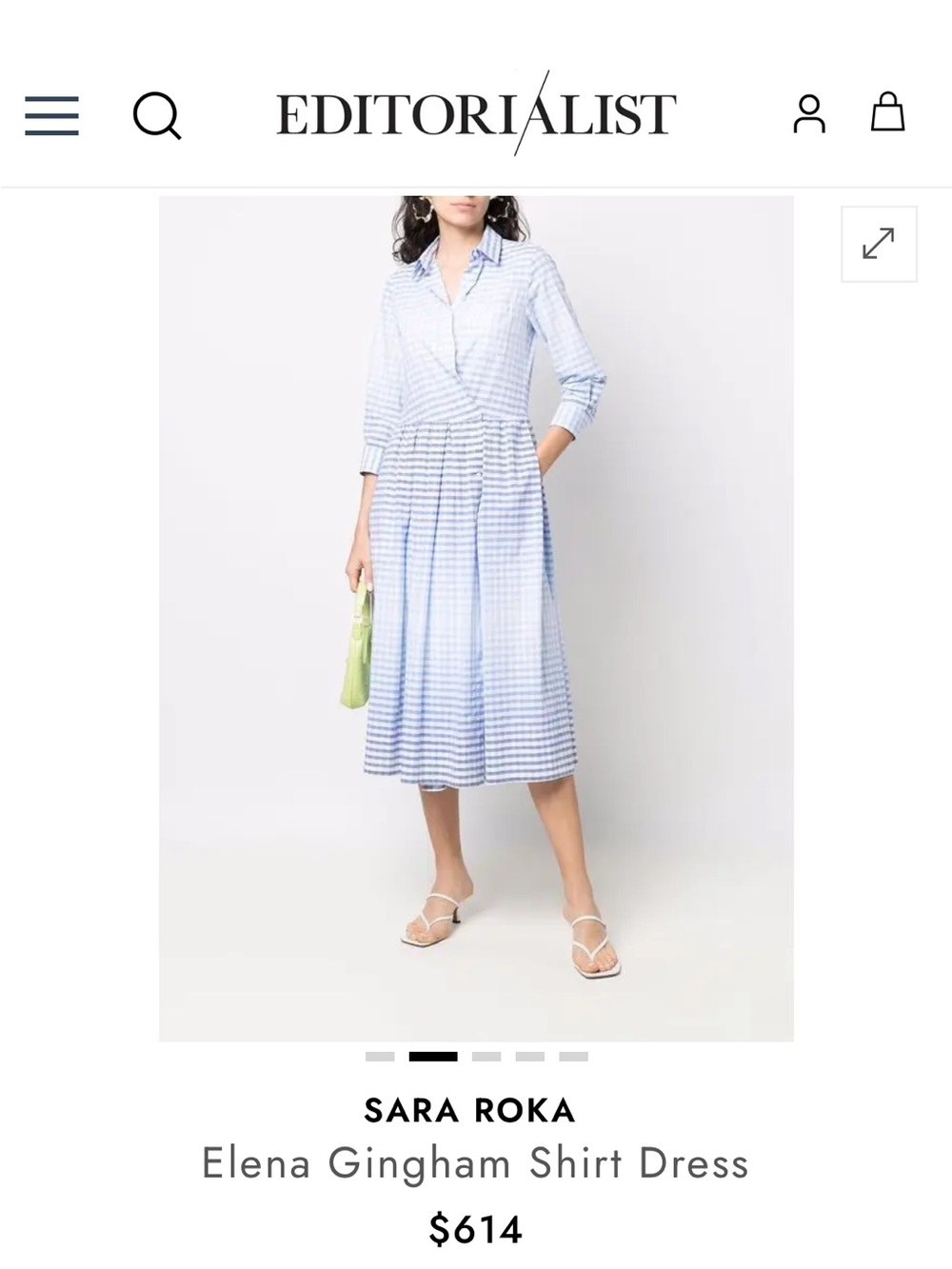 Sara Roka elena gingham asymmetrical dress